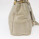 PRADA Hand Bag Leather 2way Beige Gold Auth ka1369-4