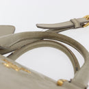 PRADA Hand Bag Leather 2way Beige Gold Auth ka1369-8