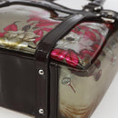 Salvatore Ferragamo Animal Pattern Hand Bag Vinyl Brown Gold Silver Auth ka1371-9