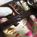 Salvatore Ferragamo Animal Pattern Hand Bag Vinyl Brown Gold Silver Auth ka1371-10