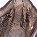 Salvatore Ferragamo Animal Pattern Hand Bag Vinyl Brown Gold Silver Auth ka1371-20