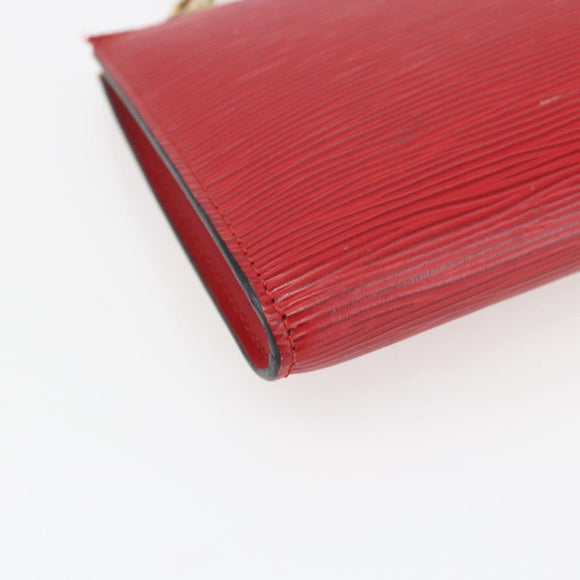 LOUIS VUITTON Epi Pochette Accessoires Pouch Red M52947 LV Auth ka1372