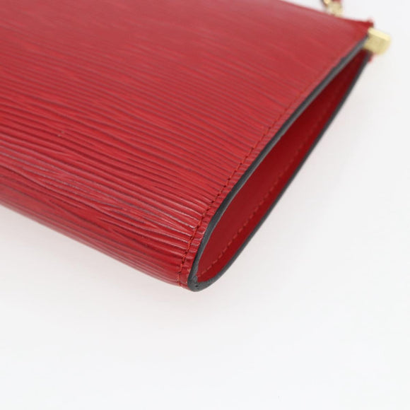 LOUIS VUITTON Epi Pochette Accessoires Pouch Red M52947 LV Auth ka1372