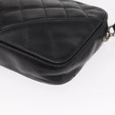 CHANEL Cambon Line Shoulder Bag Leather Black Silver CC Auth ka1373-14