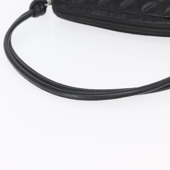 CHANEL Cambon Line Shoulder Bag Leather Black Silver CC Auth ka1373