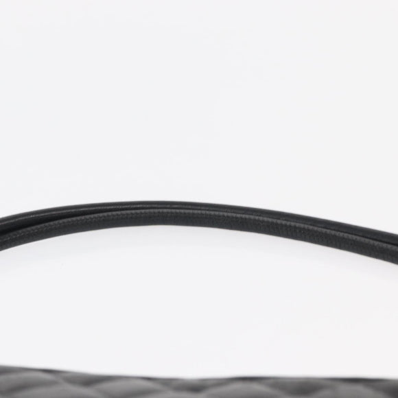 CHANEL Cambon Line Shoulder Bag Leather Black Silver CC Auth ka1373