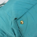 PRADA Hand Bag Nylon Light Blue Gold Auth ka1374-14