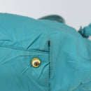 PRADA Hand Bag Nylon Light Blue Gold Auth ka1374-15