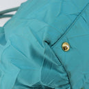 PRADA Hand Bag Nylon Light Blue Gold Auth ka1374-16