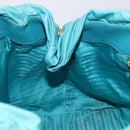 PRADA Hand Bag Nylon Light Blue Gold Auth ka1374-20