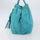 PRADA Hand Bag Nylon Light Blue Gold Auth ka1374-3