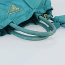 PRADA Hand Bag Nylon Light Blue Gold Auth ka1374-7