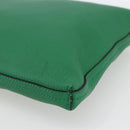 GUCCI Web Sherry Line Clutch Bag Leather Green Gold 500981 Auth ka1375-10