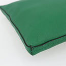 GUCCI Web Sherry Line Clutch Bag Leather Green Gold 500981 Auth ka1375-11