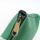 GUCCI Web Sherry Line Clutch Bag Leather Green Gold 500981 Auth ka1375-12