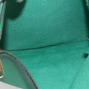 GUCCI Web Sherry Line Clutch Bag Leather Green Gold 500981 Auth ka1375-13