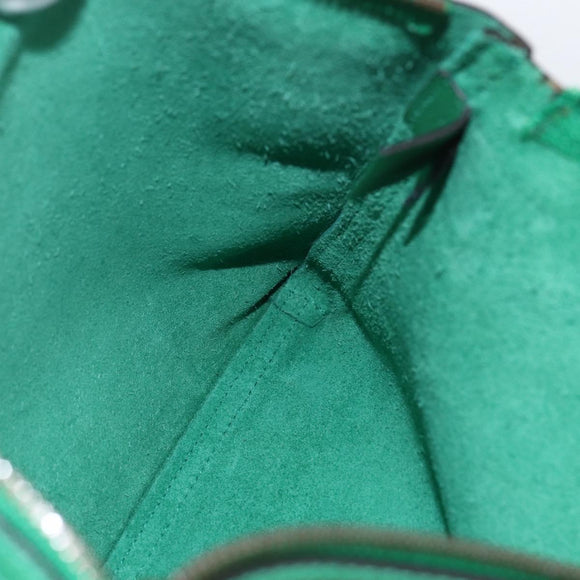 GUCCI Web Sherry Line Clutch Bag Leather Green Gold 500981 Auth ka1375