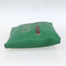 GUCCI Web Sherry Line Clutch Bag Leather Green Gold 500981 Auth ka1375-4