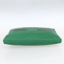 GUCCI Web Sherry Line Clutch Bag Leather Green Gold 500981 Auth ka1375-7