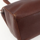 Salvatore Ferragamo Vala Shoulder Bag Leather Brown Gold Auth ka1378-14