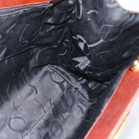 Salvatore Ferragamo Vala Shoulder Bag Leather Brown Gold Auth ka1378