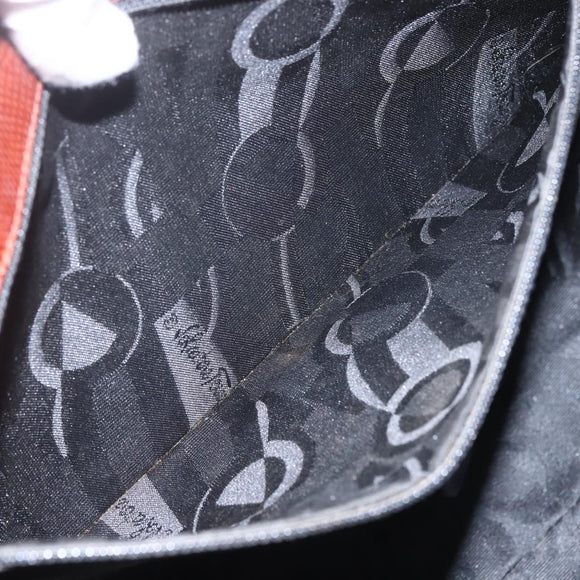 Salvatore Ferragamo Vala Shoulder Bag Leather Brown Gold Auth ka1378