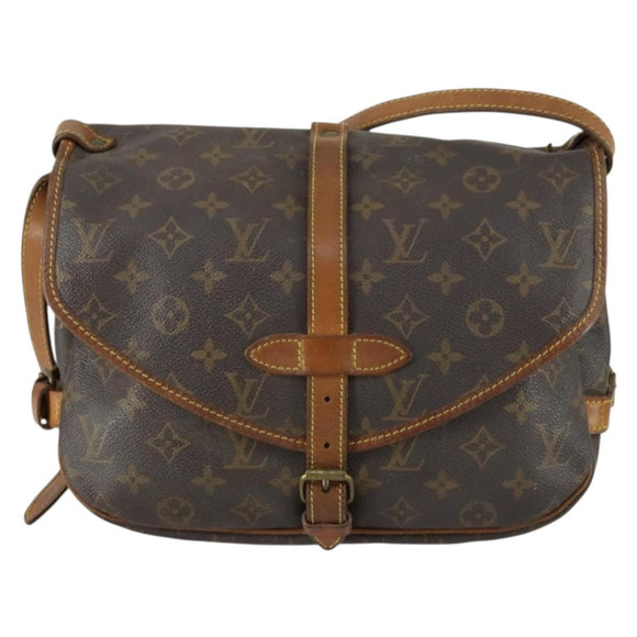 LOUIS VUITTON Monogram Saumur 30 Shoulder Bag M42256 LV Auth ka1380