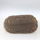 PRADA Hand Bag Leather 2way Beige Gold Auth ka1381-5