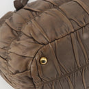 PRADA Hand Bag Leather 2way Beige Gold Auth ka1381-14