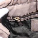 PRADA Hand Bag Leather 2way Beige Gold Auth ka1381-18