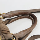 PRADA Hand Bag Leather 2way Beige Gold Auth ka1381-8