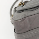 Chloe Paraty Hand Bag Leather 2way Gray Gold Auth ka1384-13