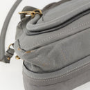 Chloe Paraty Hand Bag Leather 2way Gray Gold Auth ka1384-15