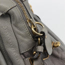 Chloe Paraty Hand Bag Leather 2way Gray Gold Auth ka1384-16