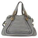 Chloe Paraty Hand Bag Leather 2way Gray Gold Auth ka1384-3