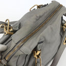 Chloe Paraty Hand Bag Leather 2way Gray Gold Auth ka1384-6