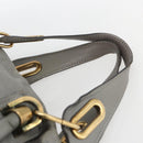 Chloe Paraty Hand Bag Leather 2way Gray Gold Auth ka1384-8