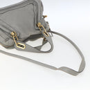 Chloe Paraty Hand Bag Leather 2way Gray Gold Auth ka1384-9