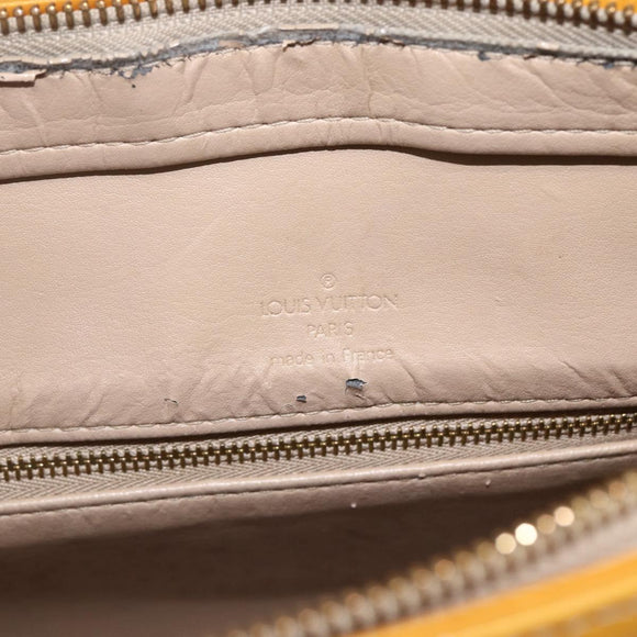 LOUIS VUITTON Monogram Vernis Houston Hand Bag Beige M91004 LV Auth ka1387