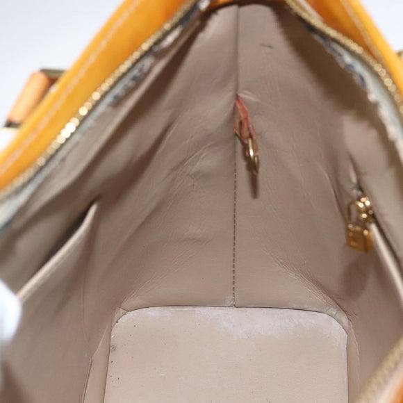 LOUIS VUITTON Monogram Vernis Houston Hand Bag Beige M91004 LV Auth ka1387