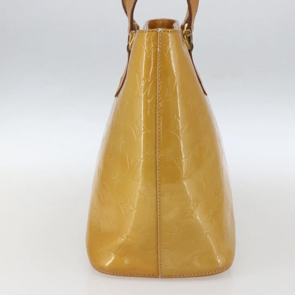 LOUIS VUITTON Monogram Vernis Houston Hand Bag Beige M91004 LV Auth ka1387