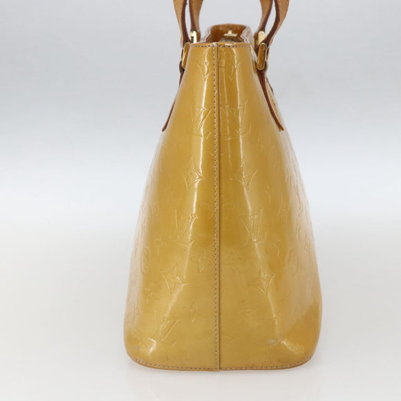 LOUIS VUITTON Monogram Vernis Houston Hand Bag Beige M91004 LV Auth ka1387