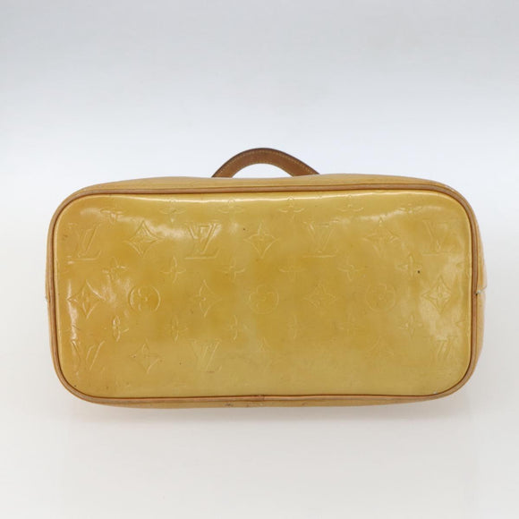 LOUIS VUITTON Monogram Vernis Houston Hand Bag Beige M91004 LV Auth ka1387