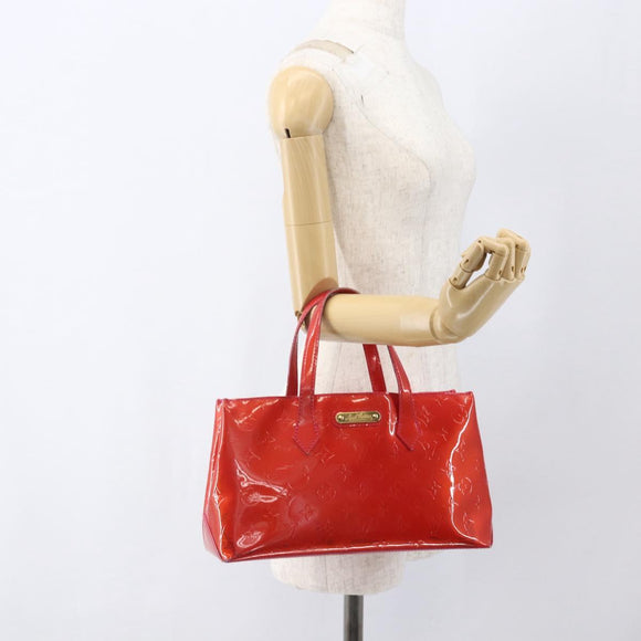 LOUIS VUITTON Monogram Vernis Wilshire PM Hand Bag Rose Pop M93643 Auth ka1388
