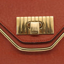 Chloe Chain Shoulder Bag Leather Orange Gold Auth ka1392-15