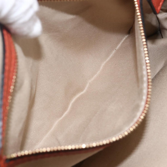 Chloe Chain Shoulder Bag Leather Orange Gold Auth ka1392