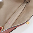 Chloe Chain Shoulder Bag Leather Orange Gold Auth ka1392-22