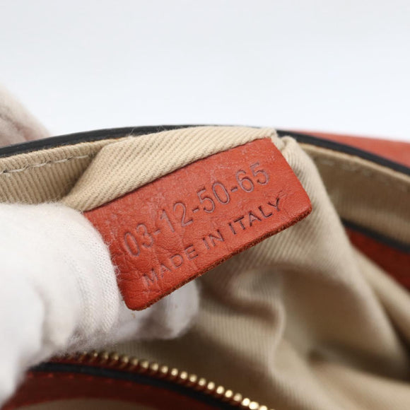 Chloe Chain Shoulder Bag Leather Orange Gold Auth ka1392