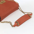 Chloe Chain Shoulder Bag Leather Orange Gold Auth ka1392-7
