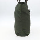 PRADA Tote Bag Nylon Khaki Silver Auth ka1393-4